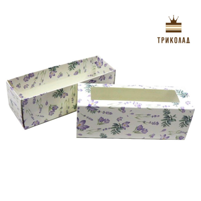 Коробка для макаронів, з вікном. Квіти. 15,5 х 5 х 5,3 см, 3 шт. Коробка для макаронів, з вікном. Квіти. 15,5 х 5 х 5,3 см, 3 шт.