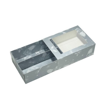 Коробка для макаронів, на два ряди, з вікном, silver 