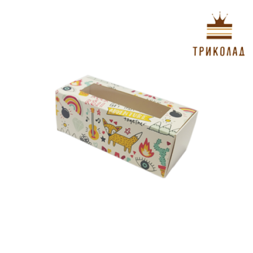 Коробка для макаронів з віконцем 140*60*50 мм 