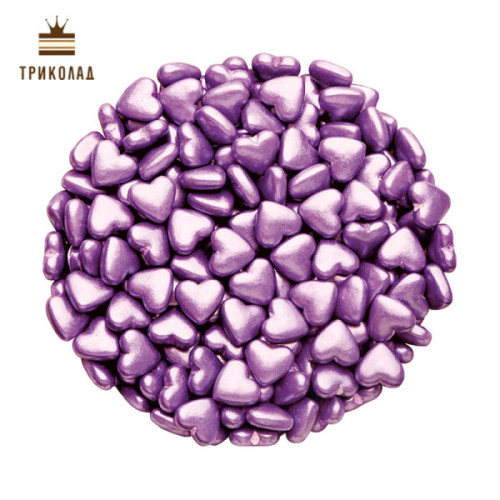Серця фіолетові. Фігурна посипка (ПЕТ-банка), Dr.Gusto, Туреччина, 45 г
