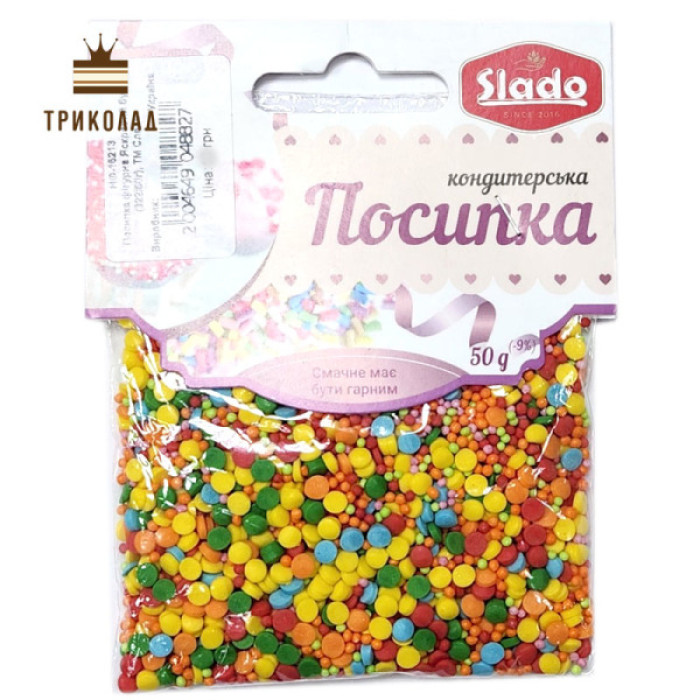 Яскравий бум. Фігурна посипка до 4 мм (П322/50). ТМ Сладо, Україна, 50 г