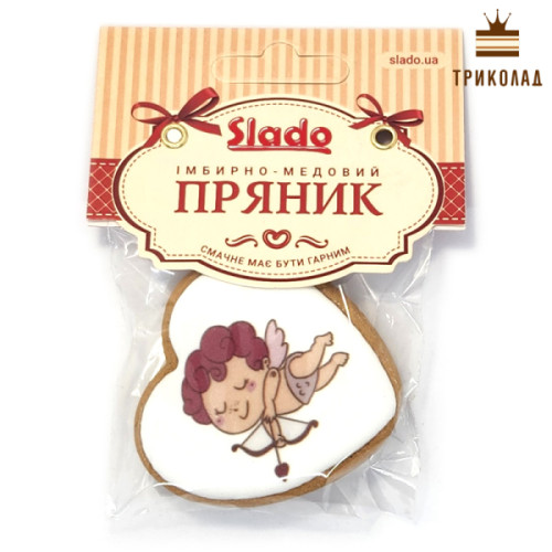 Амурчик. Пряник 6 х 6 см (25 г) імбирно-медовий ТМ Сладо, Україна, 1 шт.