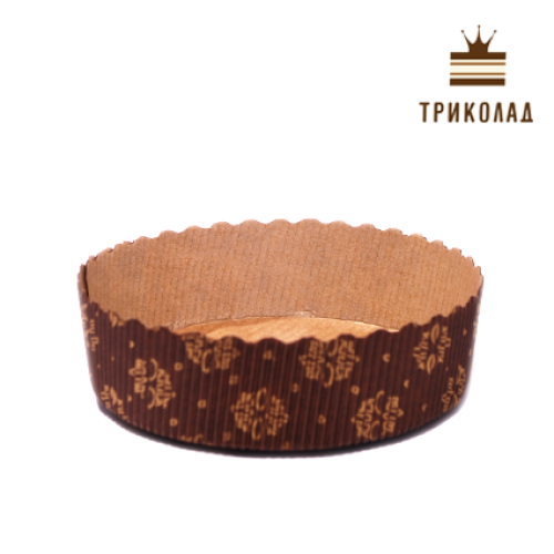 Форма для ТАРТА паперова (щільна), коричнева+золото, d-10, h-3 см, 5 шт.