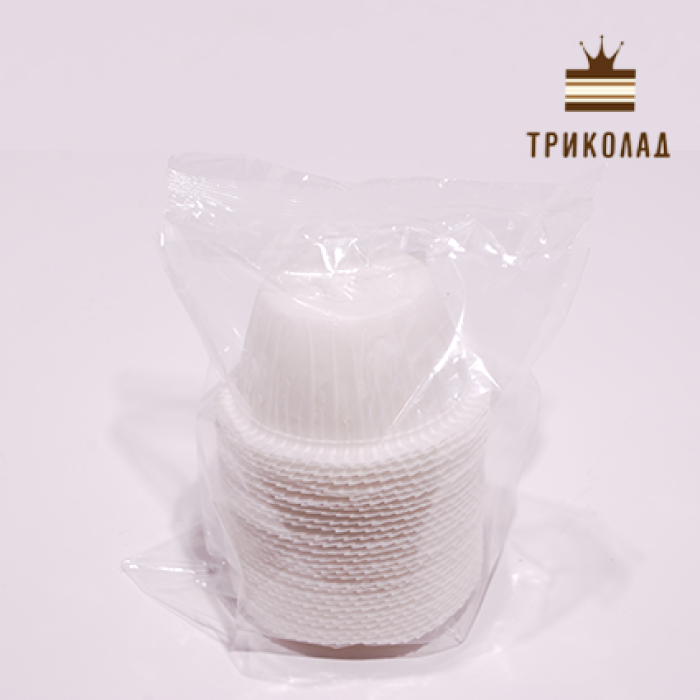 Форма для кексу з підвищеними бортиками біла 50/35, 30 шт Форма для кексу з підвищеними бортиками біла 50/35, 30 шт