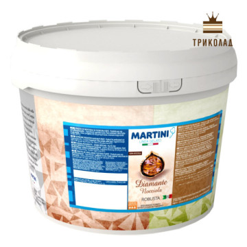 Темна паста з горіхів фундука глибоко обсмаженого Diamante Nocciola Robusta, Martini, Італія, фасування 1 кг