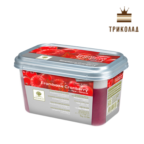 Пюре заморожене Малина/Журавлина/Гібіскус ТМ Ravifruit, 1 кг