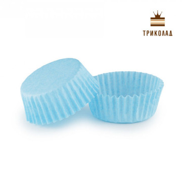 Тарталетка кругла блакитна паперова d30 h15 мм, VP, Україна, 50 шт.