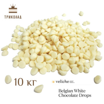 Шоколад термостабільний білий 25% TM Veliche в дропсах, 10 кг