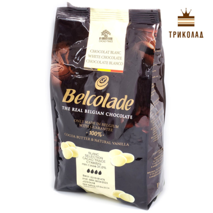 Шоколад білий 31% Belcolade Blanc Selection CTX605/G. Бельгія, пакунки 1 кг Шоколад білий 31% Belcolade Blanc Selection CTX605/G. Бельгія, пакунки 1 кг