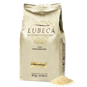 Шоколад білий 33% в калетах ТМ Lubeca, 1 кг