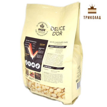 Шоколад білий 31% диски W825 ТМ Delice D'or (WIU 3135-01) пачка 0,5 кг