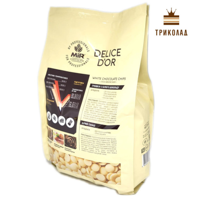 Шоколад білий 31% диски W825 ТМ Delice D'or (WIU 3135-01) пачка 0,5 кг Шоколад білий 31% диски W825 ТМ Delice D'or (WIU 3135-01) пачка 0,5 кг