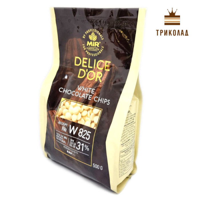 Шоколад білий 31% диски W825 ТМ Delice D'or (WIU 3135-01) пачка 0,5 кг Шоколад білий 31% диски W825 ТМ Delice D'or (WIU 3135-01) пачка 0,5 кг