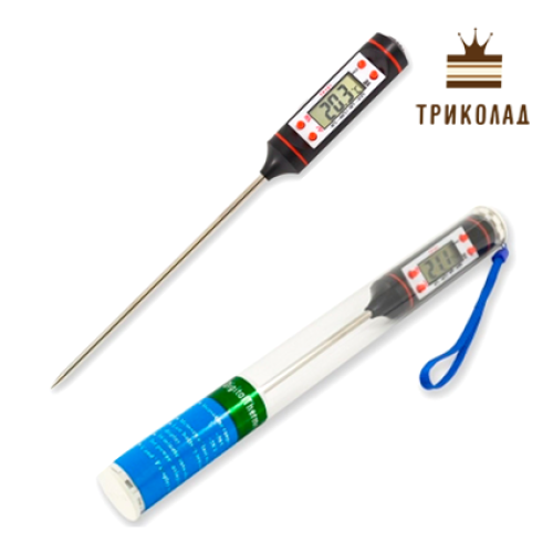 Термометр кухонний, електронний з щупом із чорною ручкою, 1 шт.