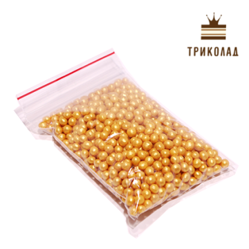 Декор перлини золоті 5 мм рисові, Barbara Decor 50 г