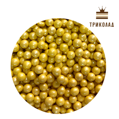 Декор перлини золоті 5 мм рисові, Barbara Decor 50 г