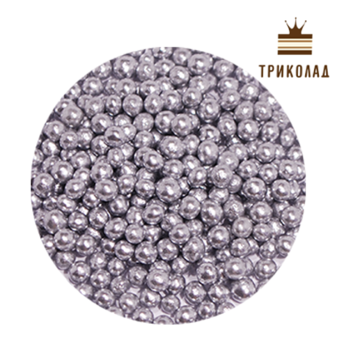 Декор перлини срібні 5 мм рисові, Barbara Decor 50 г