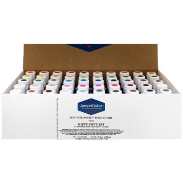 Набір гелевих харчових барвників Soft Gel Paste 50 Color Nifty Fifty Kit, 50 кольорів, 21 г/шт
