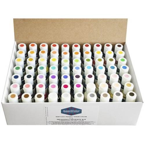 Набір гелевих харчових барвників Soft Gel Paste 70 Color Heavenly Seventy Kit, 70 кольорів, 21 г/шт
