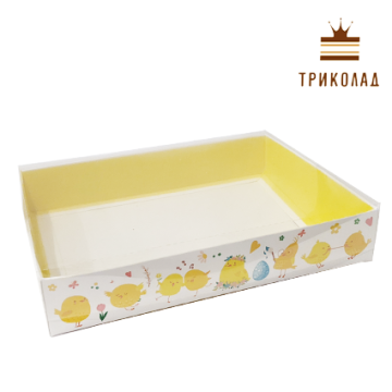 Коробка для пряників з прозорою кришкою 