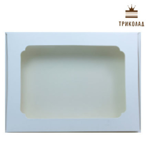 Коробка для пряників біла з вікном, 15*20*3 см., 3 шт.