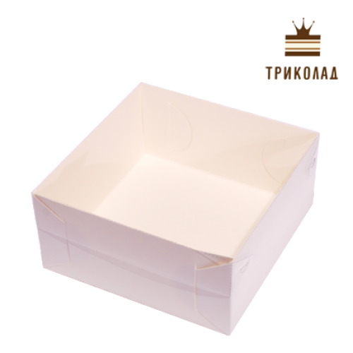 Коробка для солодощів, 17*17*8 см, біла, з прозорою кришкою, 3 шт.