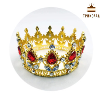 Корона середня Золото / Рубін червоний D=80 H=45 мм (Китай) 1 шт.