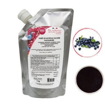 Пюре чорниці пастеризоване 10% цукру ТМ Fruits Rouges, 1 кг