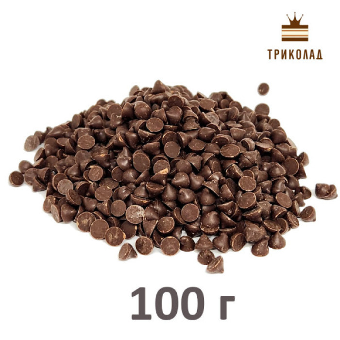 Шоколадні краплі №8 термостабільні (маса шоколадна чорна), ТМ Мир, 100 г Шоколадні краплі №8 термостабільні (маса шоколадна чорна), ТМ Мир, 100 г