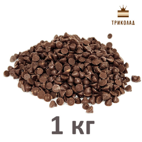 Шоколадні краплі №8 термостабільні (маса шоколадна чорна), ТМ Мир, 1кг