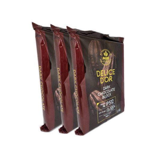 Шоколад MIR темний 55% Delice Dor P512 велика плитка 1,2кг , 3шт