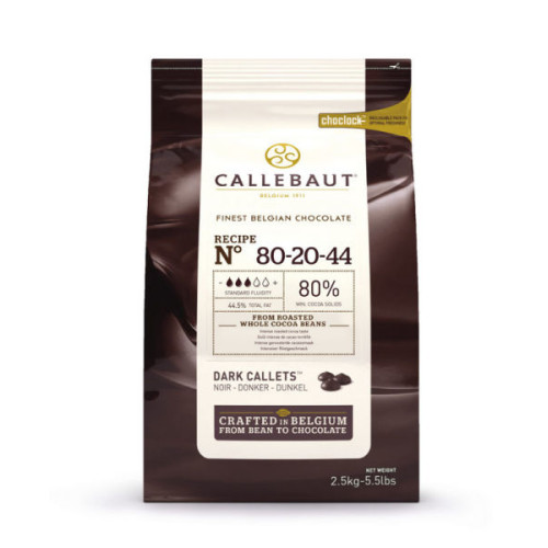 Шоколад-кувертюр чорний Callebaut Powerful 80% какао, калети 2.5 кг 