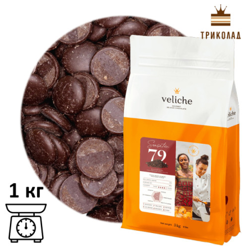 Шоколад чорний Sensation 72% в краплях TM Veliche, 1 кг