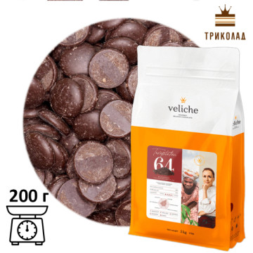 Шоколад темний Temptation 64% в калетах TM Veliche, 200 г
