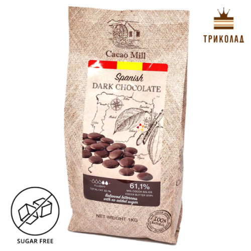 Шоколад чорний Natra Cacao 61,1 % без цукру (611CN0170) Іспанія пачка 1 кг