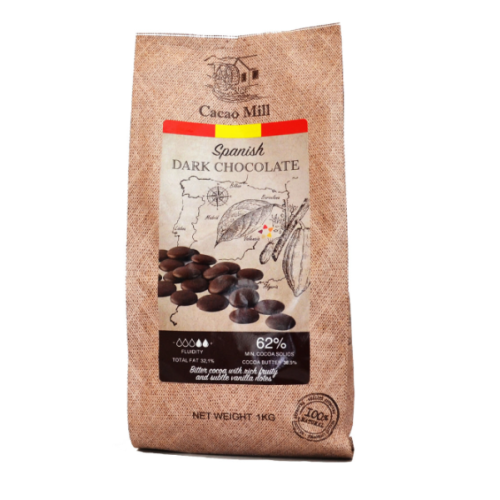 Шоколад чорний Natra Cacao, 62%, 1 кг (завод. пак)