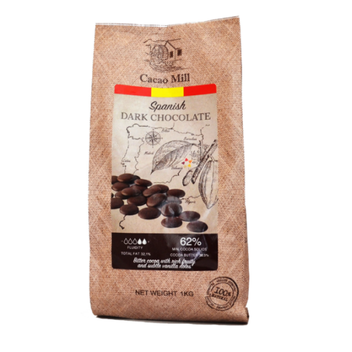 Шоколад чорний Natra Cacao, 62%, 1 кг (завод. пак) Шоколад чорний Natra Cacao, 62%, 1 кг (завод. пак)