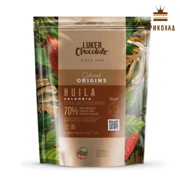 Шоколад екстра чорний кувертюр Huila (Уїла) 70% Luker Chocolate упаковка 2,5 кг