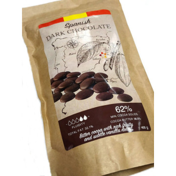 Шоколад чорний Natra Cacao, 62 % (завод.упаковка), 400 г