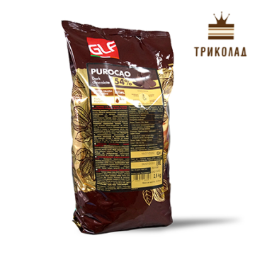 Шоколад чорний диски 54% Purocao 200 г