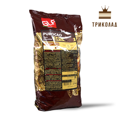 Шоколад чорний диски 54% Purocao 200 г