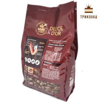Шоколад чорний 55% диски Р512 ТМ Delice D'or (PIU 5535-01) пачка 2,5 кг