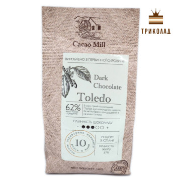 Шоколад чорний 62% Toledo IBER CACAO, Іспанія, 1 кг (завод.пак)