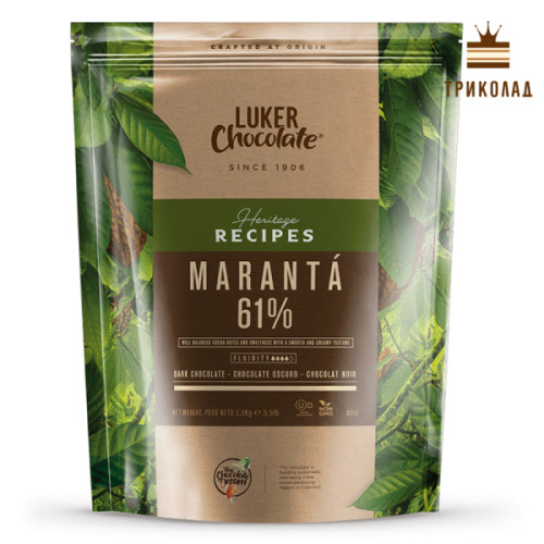 Шоколад чорний кувертюр Maranta 61% Luker Chocolate упаковка 2,5 кг