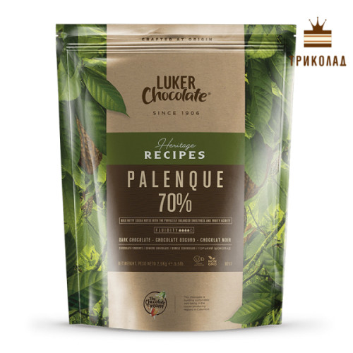 Шоколад екстра чорний кувертюр Palenque 70% Luker Chocolate пачка 2,5 кг