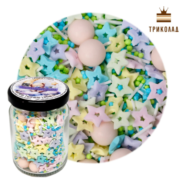 Суміш кондитерських посипок Twinkle Little Star ТМ Latarte банка 106 мл Суміш кондитерських посипок Twinkle Little Star ТМ Latarte банка 106 мл
