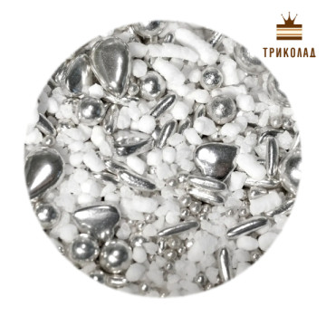 Посипка кондитерська Silver Wedding ТМ Latarte банка 106 мл