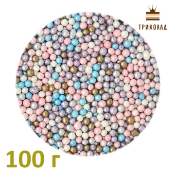 Пастельний мікс 3-5 мм. Суміш посипок Р3219 ТМ Сладо, Україна, 100 г