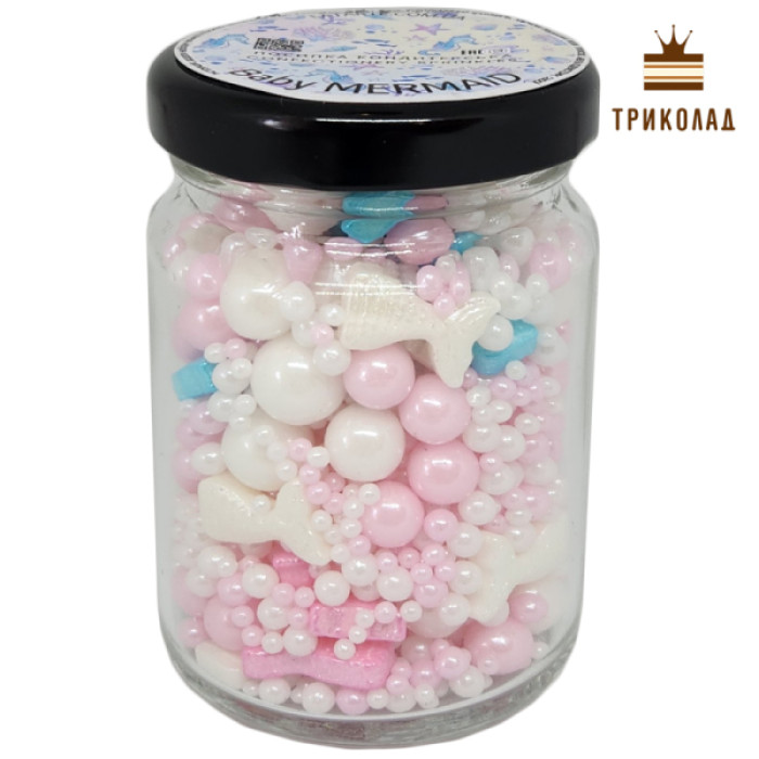 Посипка кондитерська Baby Mermaid ТМ Latarte банка 106 мл Посипка кондитерська Baby Mermaid ТМ Latarte банка 106 мл