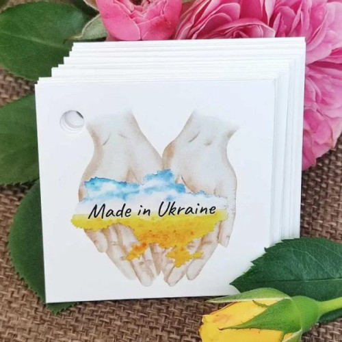 Бирка Made in Ukraine 50 x 50 мм, VTP, 10 шт.